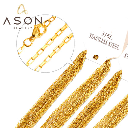 ASON 10pcs / 2mm*45cm 50cm 55cm 60cm long box with chain asonjewelry