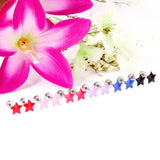 12 pairs steel/golden star ombre screwback stud earrings