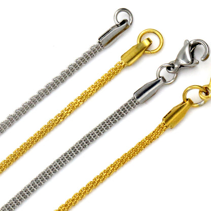 ASON 10pcs / 2mm*45cm 50cm 55cm 60cm Flat Mesh with Chains asonjewelry