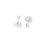 12 pairs / Gold / Steel Heart Mixed Color Screwback Earrings
