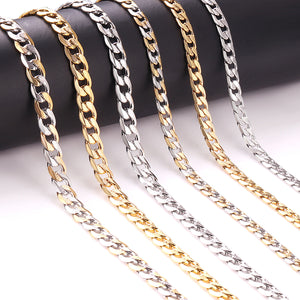 Stylish 6mm & 8mm &10mm mixed color & gold & steel color inside horizontal long necklace DIY matching chain