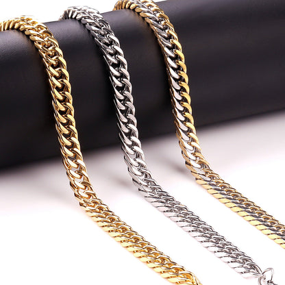 Fashion 7mm Mixed Color&Gold&Steel Color Solid Color Long Necklace DIY Matching Chain asonjewelry