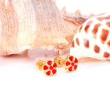 12 pairs 6.5mm Steel / Gold Flower Mixed Color Screwback Stud Earrings