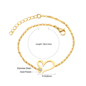 Golden Accessory Bracelet with Diamonds 12mm 18+3cm
