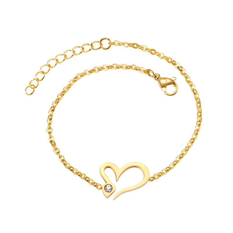 Golden Accessory Bracelet with Diamonds 12mm 18+3cm