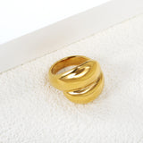 18k gold stainless steel exaggerated ring light luxury stainless steel rings wholesale ring