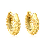 3.8*11.7mm round bumpy earrings gold color