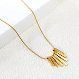 7 long and short vertical bar accessories necklace 40+5cm gold color