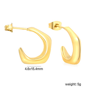 4.6*15.4mm open pentagon earrings gold color