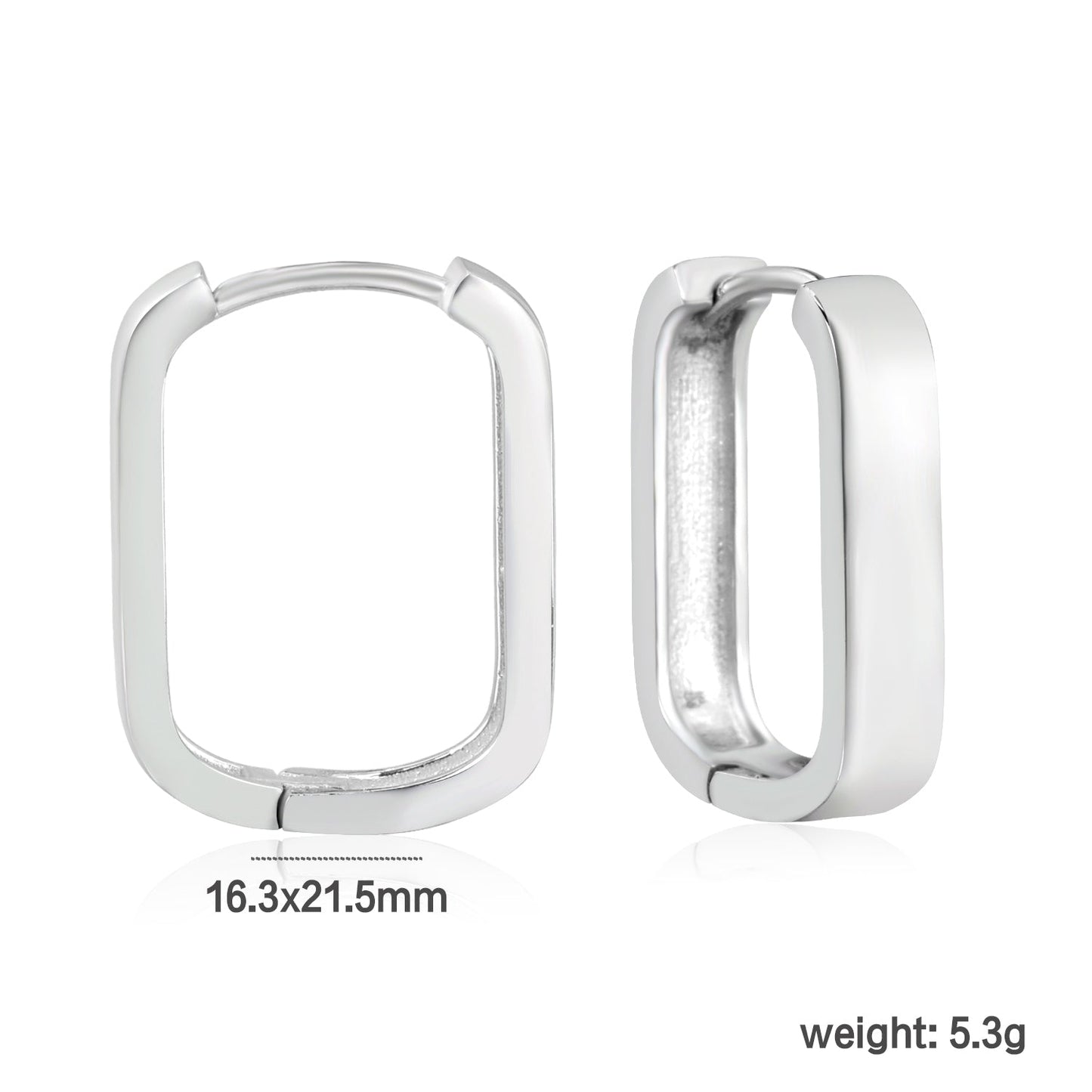 16.3*21.5mm rectangle earrings steel color asonjewelry
