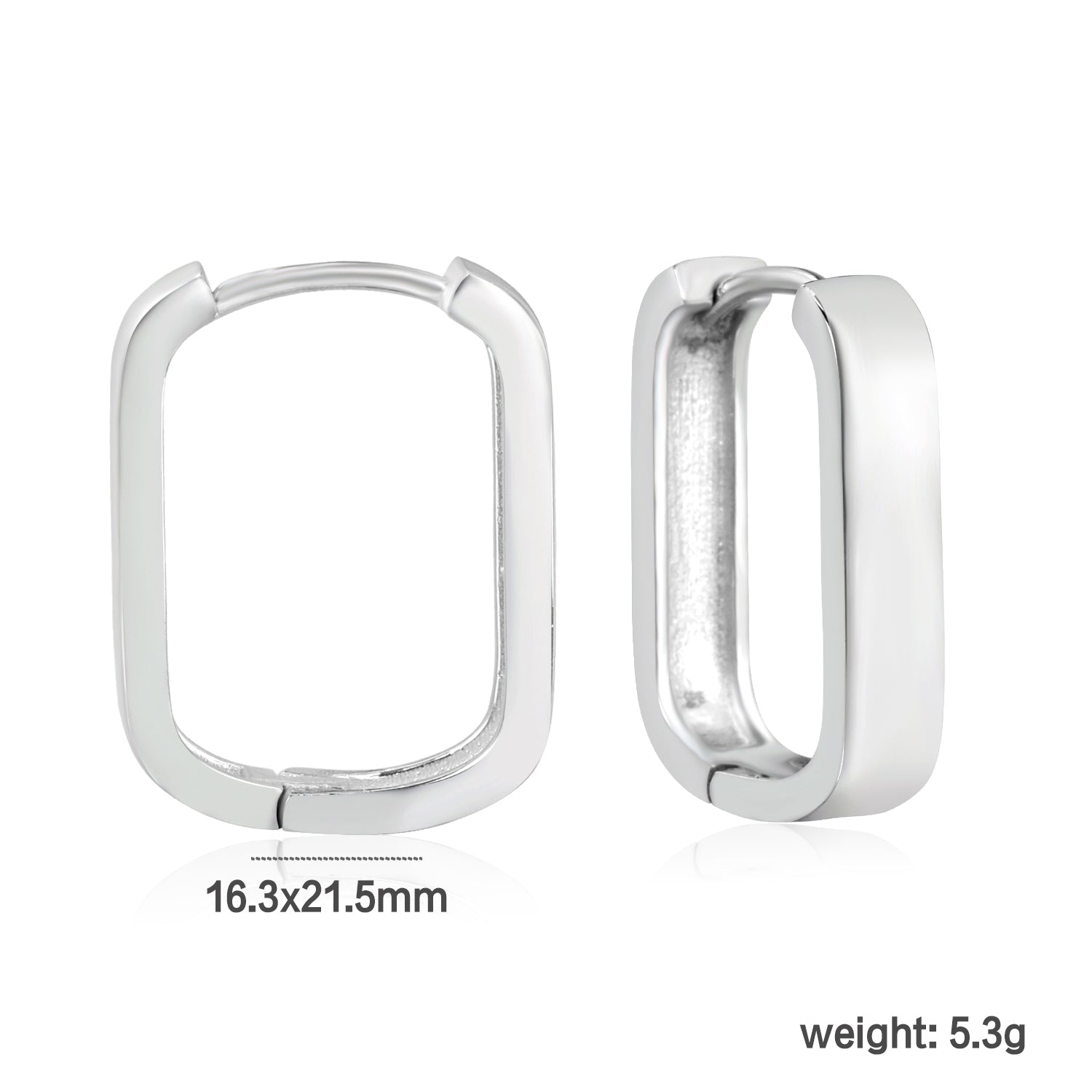 16.3*21.5mm rectangle earrings steel color asonjewelry