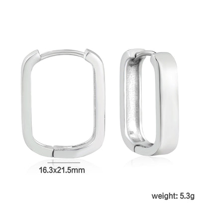 16.3*21.5mm rectangle earrings steel color asonjewelry