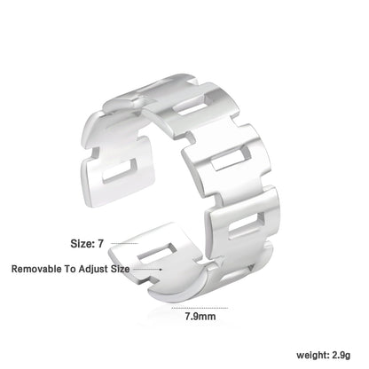 Stainless Steel Geometric Open Ring - Modern Minimalist Jewelry for Fashionable Accessory asonjewelry