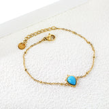 7.9*11.8mm teardrop with 6.2*8.1mm bluestone bracelet 17+3cm gold color