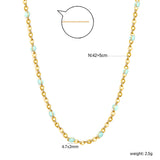 White/red/blue/mixed color dot drop glue necklace 0.4 cross chain 40+5cm+6mm round plate Gold color