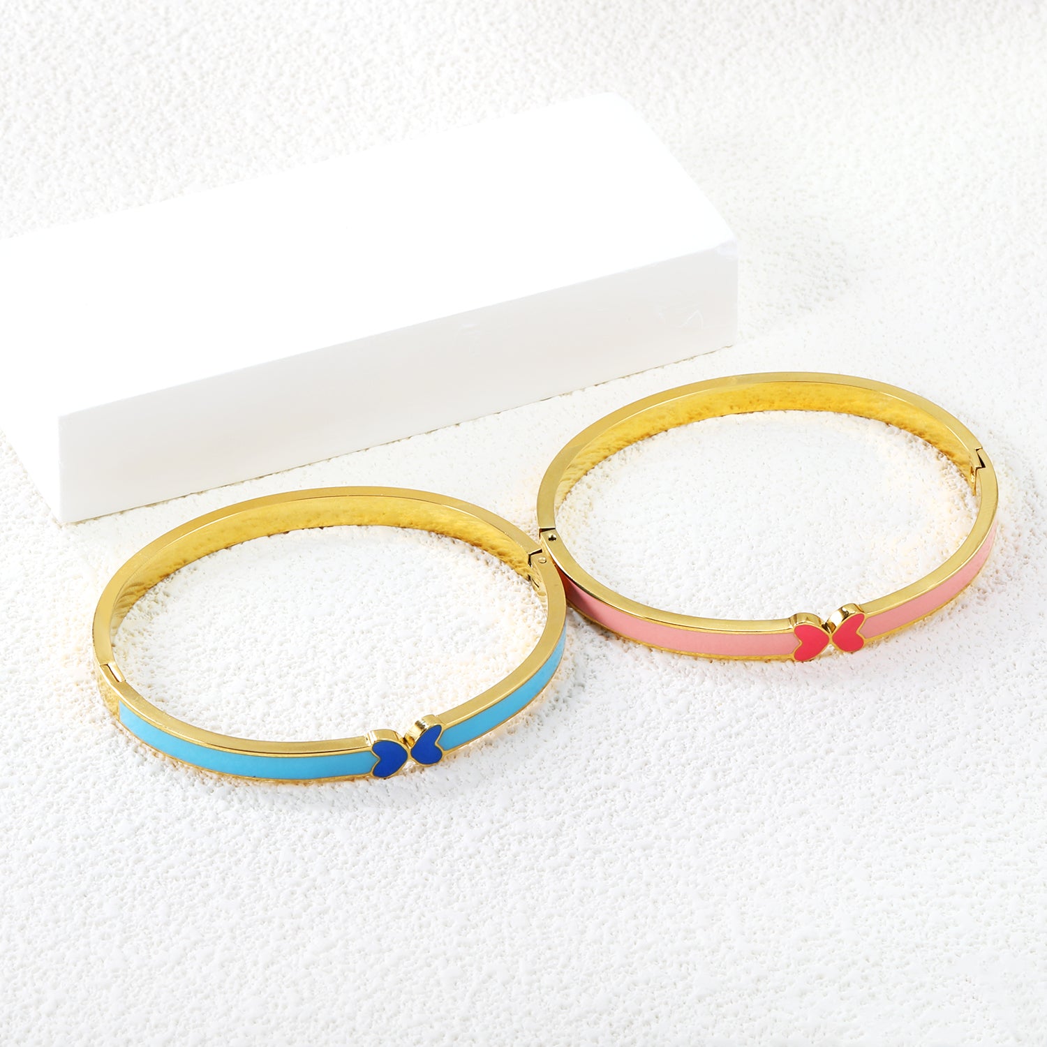 5mm Blue Drip Oil Snap Bracelet Thickness 2.5*Inner Diameter 57.6*49.6mm Gold Color asonjewelry