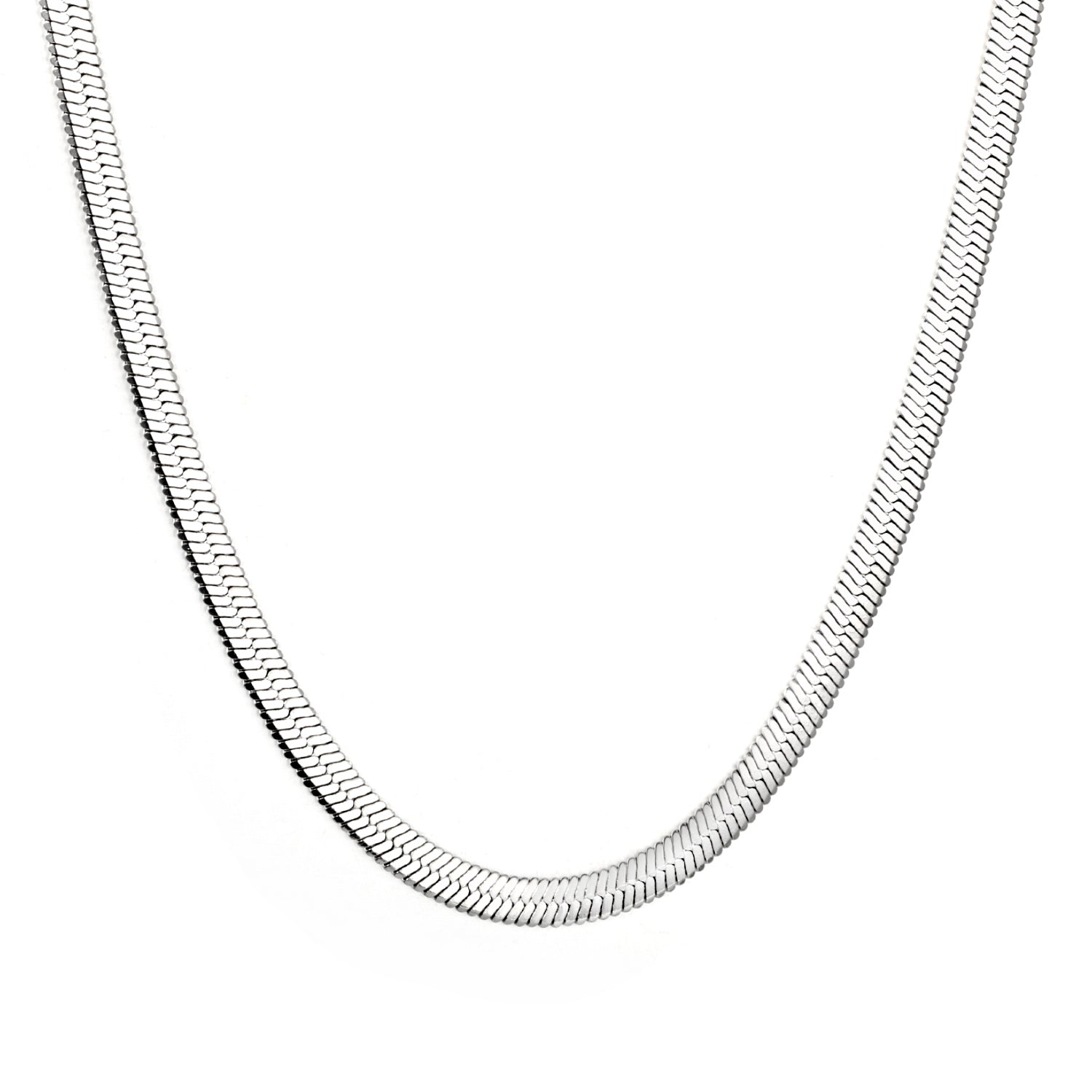 3.2mm width*42+5cm end chain+4.6*7.4mm crescent tail plate necklace steel color asonjewelry