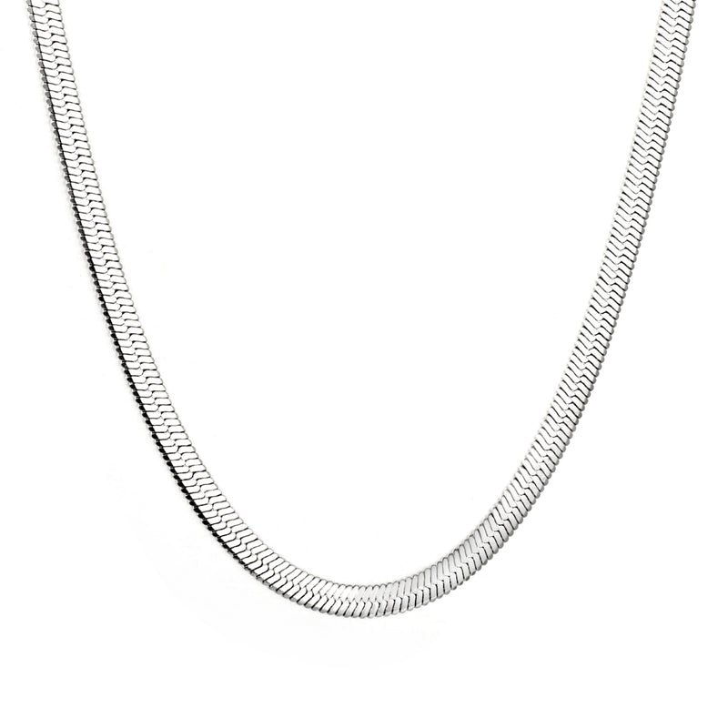 3.2mm width*42+5cm end chain+4.6*7.4mm crescent tail plate necklace steel color