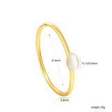 11.1*15.4mm oval white cat's eye line 3.9+outside 57.9*outside 68.5mm hard bracelet gold color