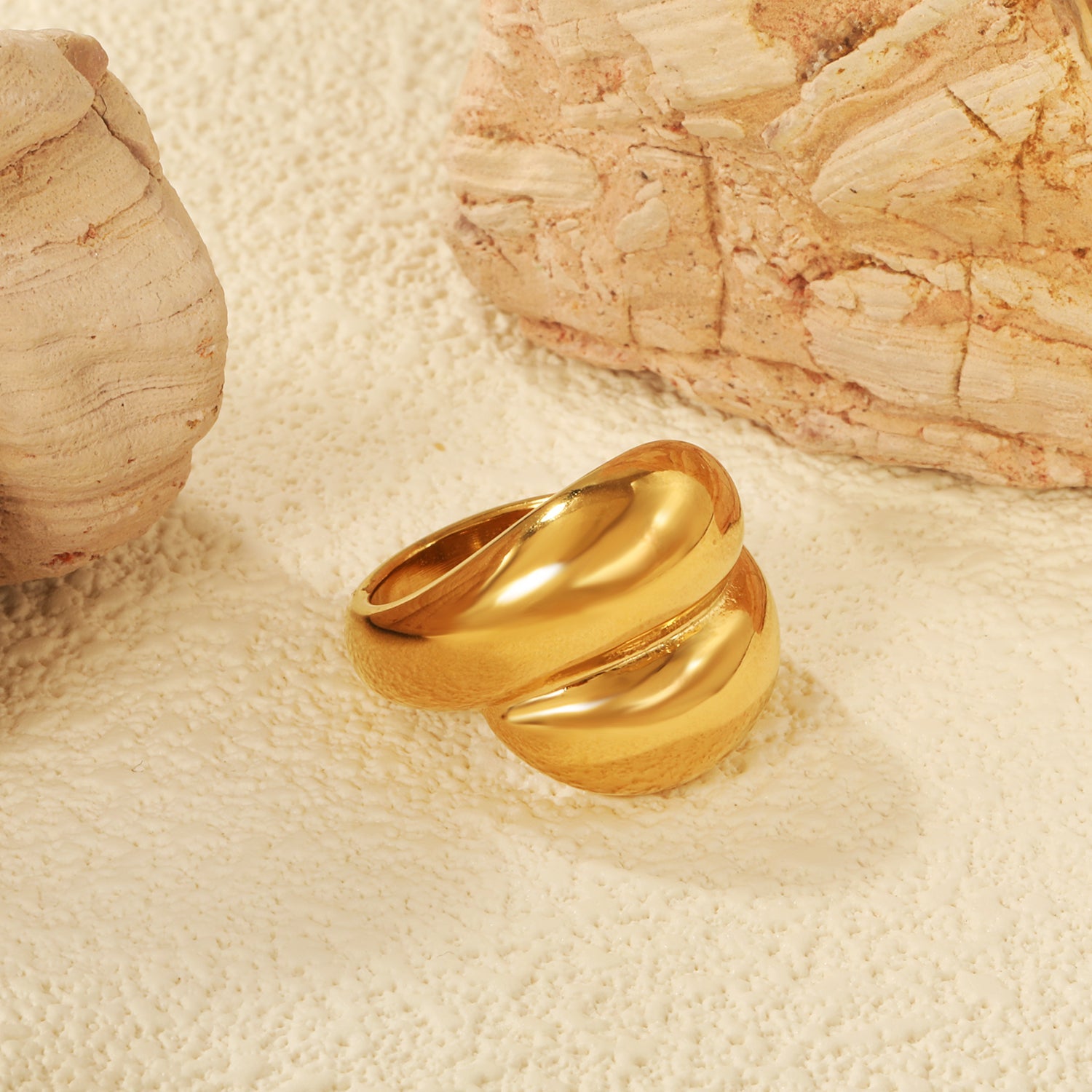 18k gold stainless steel exaggerated ring light luxury stainless steel rings wholesale ring asonjewelry