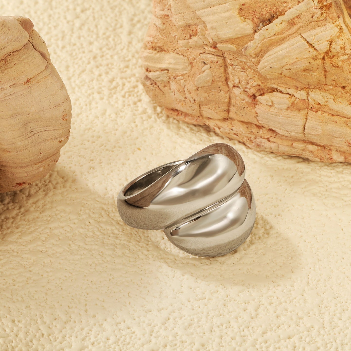 18k gold stainless steel exaggerated ring light luxury stainless steel rings wholesale ring asonjewelry