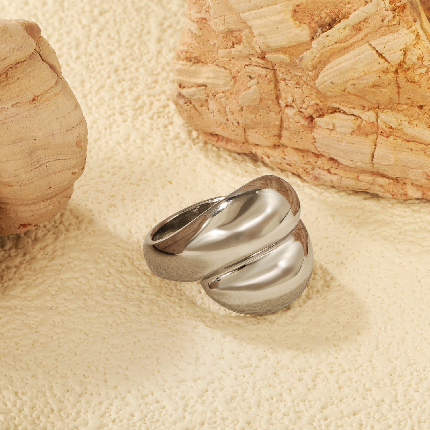 18k gold stainless steel exaggerated ring light luxury stainless steel rings wholesale ring asonjewelry