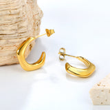 4.6*15.4mm open pentagon earrings gold color