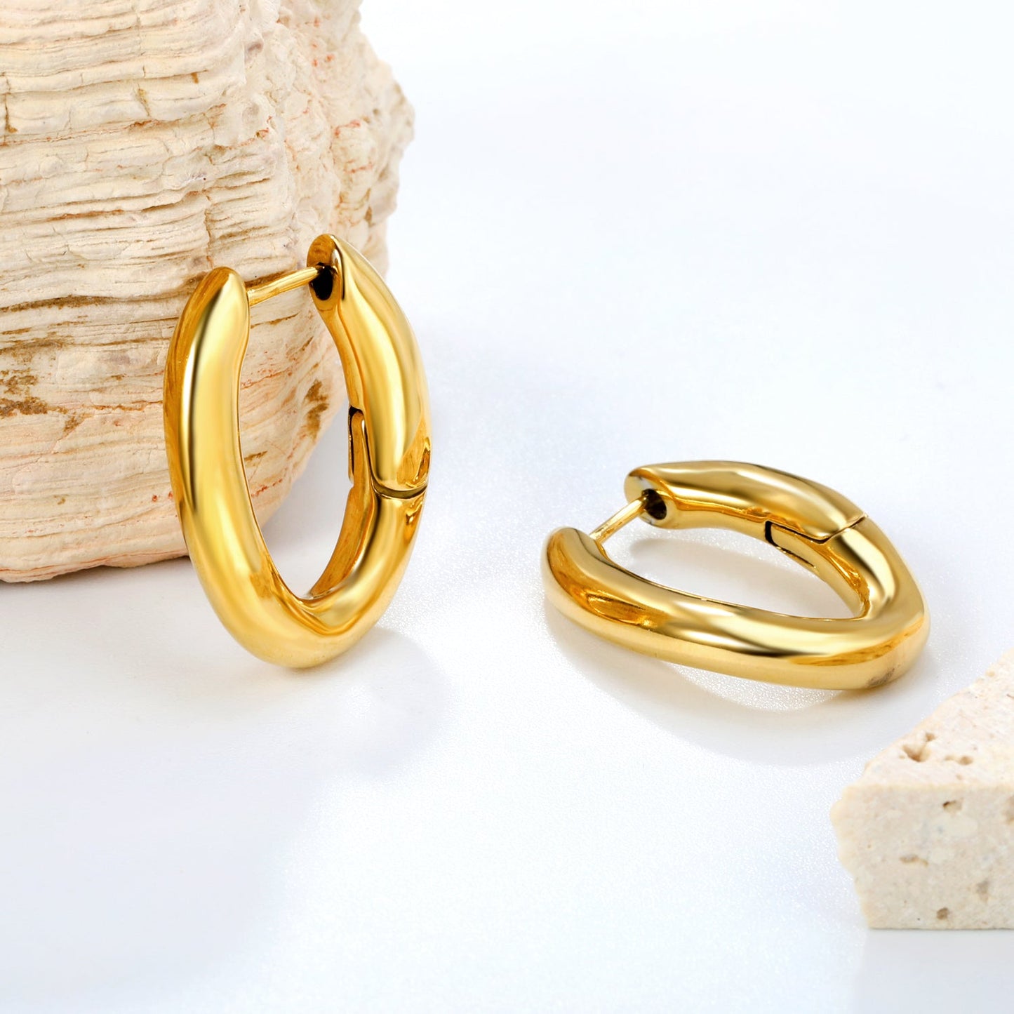 18.8*24.8mm irregular 0 shape earrings gold color asonjewelry