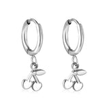 1.6x11mm circle with cherry stud earrings