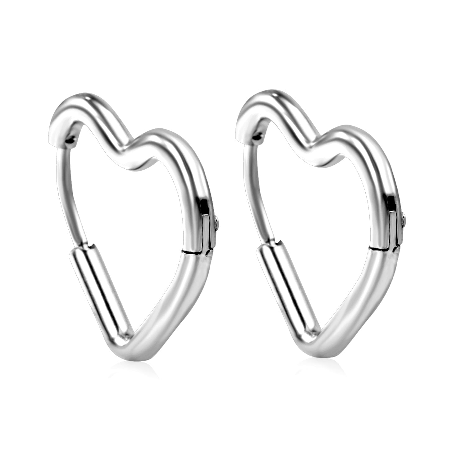 Heart-shaped loop ear wires 2*20*17.2mm steel color gold color asonjewelry