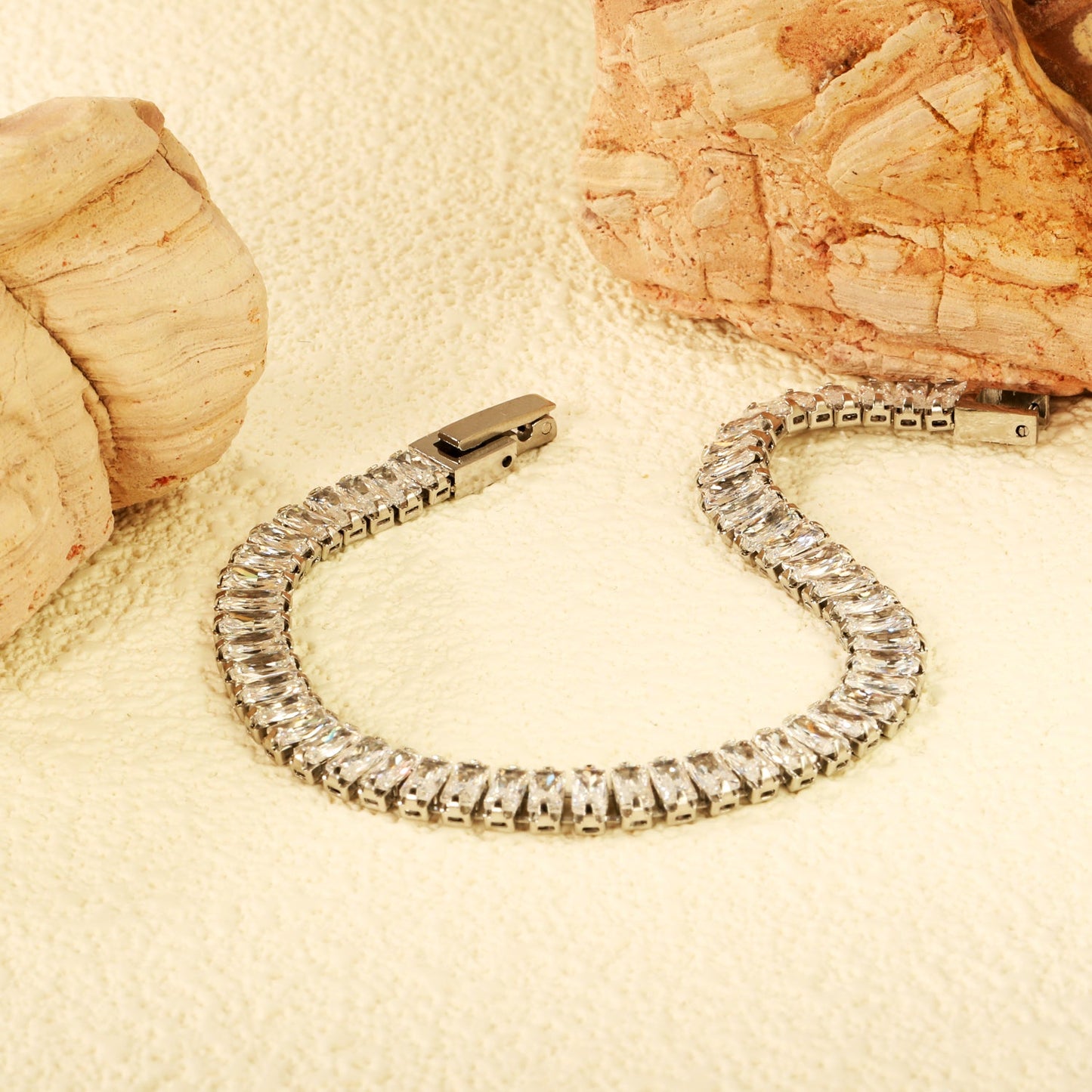 5.6*2.5mm rectangle white/black/purple/blue/pink diamonds clasp bracelet 18cm steel & gold color asonjewelry