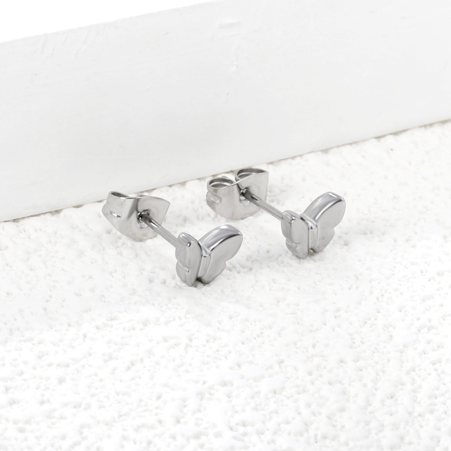 6.7*5.7mm Butterfly regular pin earrings steel color/golden color asonjewelry