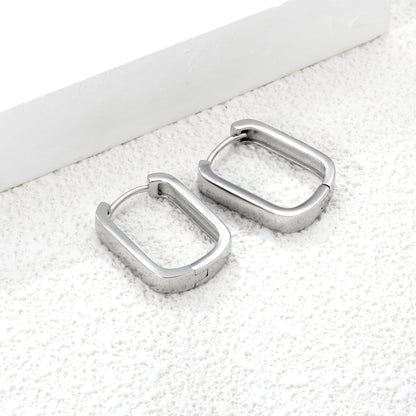 16.3*21.5mm rectangle earrings steel color asonjewelry