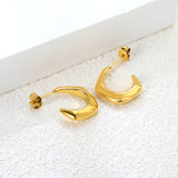 4.6*15.4mm open pentagon earrings gold color