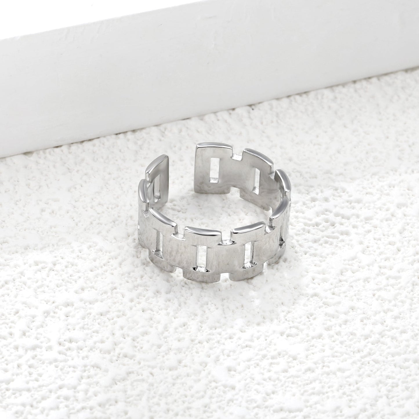 Stainless Steel Geometric Open Ring - Modern Minimalist Jewelry for Fashionable Accessory asonjewelry