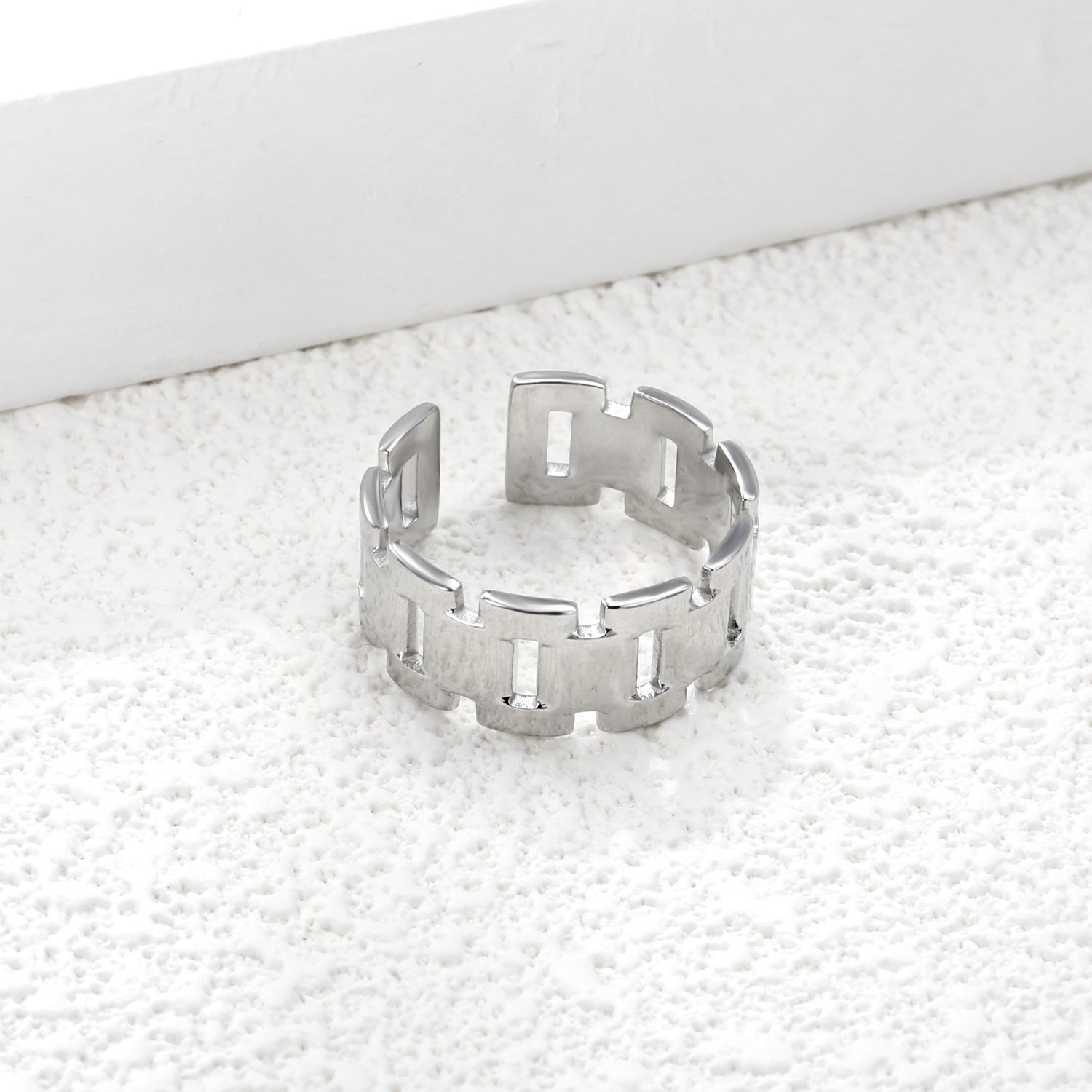 Stainless Steel Geometric Open Ring - Modern Minimalist Jewelry for Fashionable Accessory asonjewelry