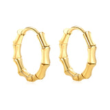 14*13.4mm glossy bamboo earrings gold color