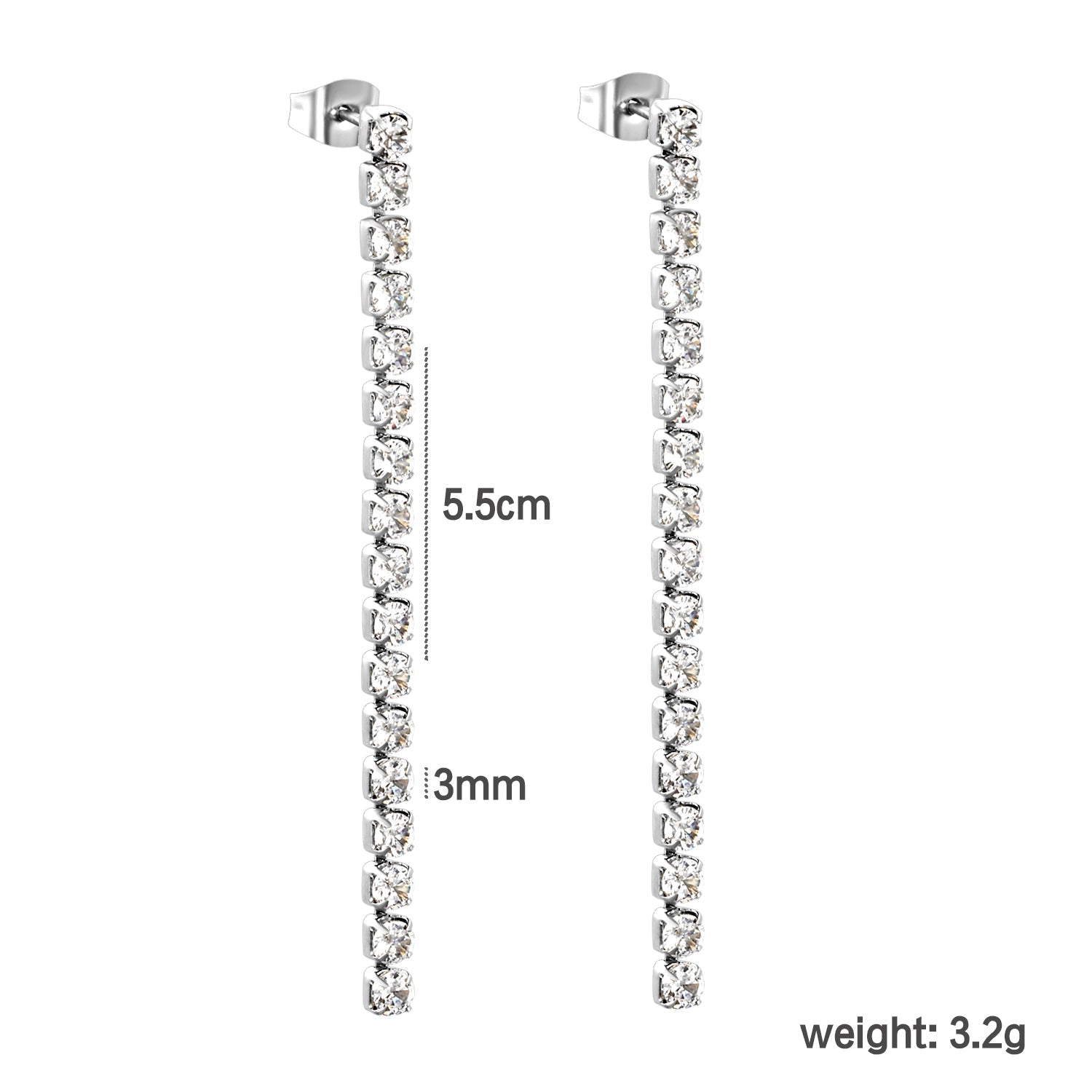 2mm/3mm/4mm round white diamonds/mixed color diamonds 5.5cm asonjewelry