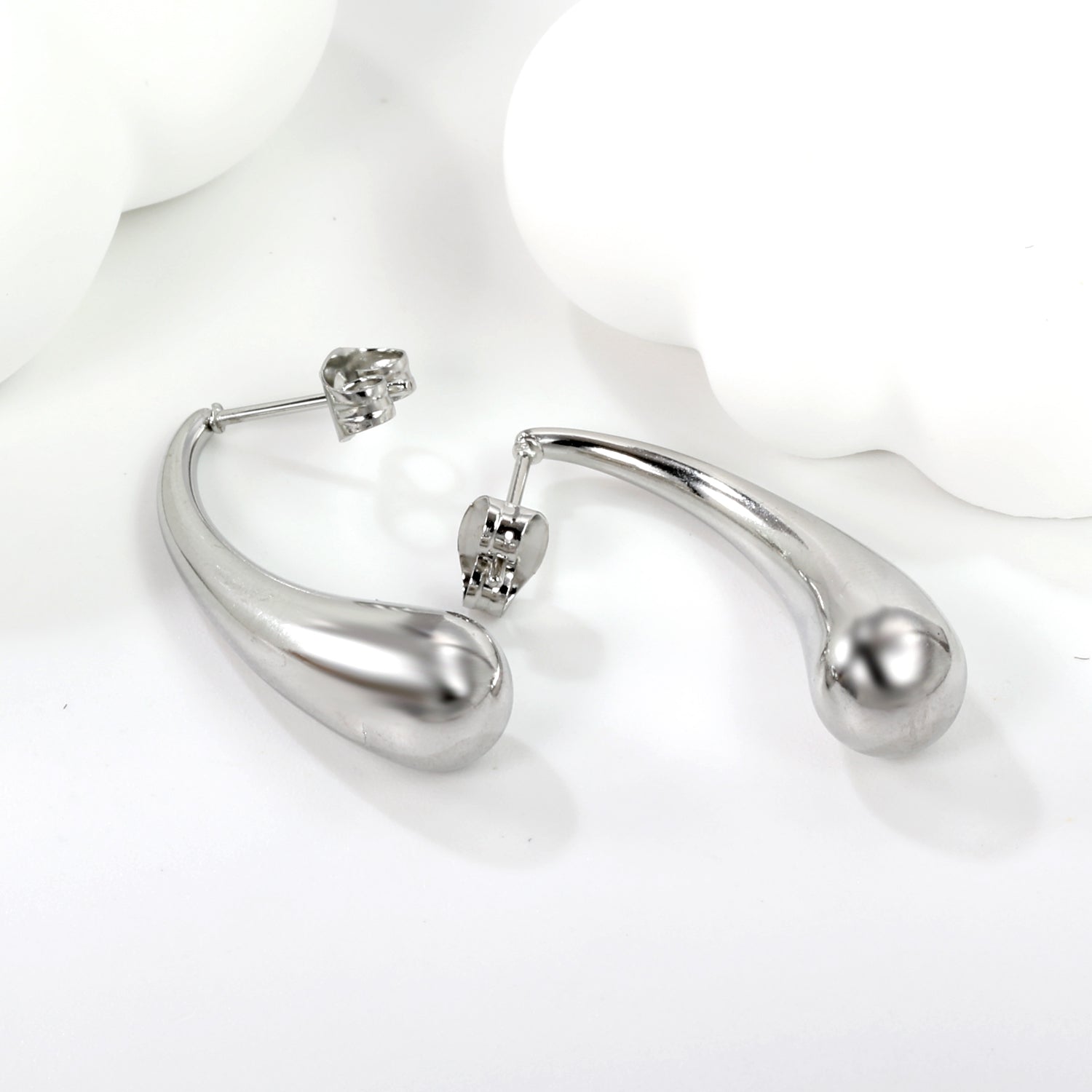 Long Teardrop Earrings 8*30mm Steel & Gold Color asonjewelry