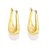 19.4*32.4mm oval U-shaped white/clear black/amber resin ear clips Gold color