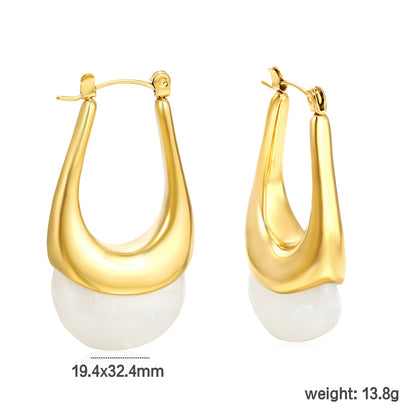 19.4*32.4mm oval U-shaped white/clear black/amber resin ear clips Gold color asonjewelry