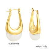 19.4*32.4mm oval U-shaped white/clear black/amber resin ear clips Gold color