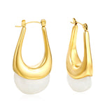 19.4*32.4mm oval U-shaped white/clear black/amber resin ear clips Gold color