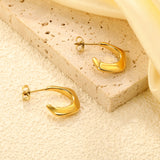 4.6*15.4mm open pentagon earrings gold color