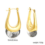19.4*32.4mm oval U-shaped white/clear black/amber resin ear clips Gold color