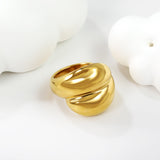 18k gold stainless steel exaggerated ring light luxury stainless steel rings wholesale ring