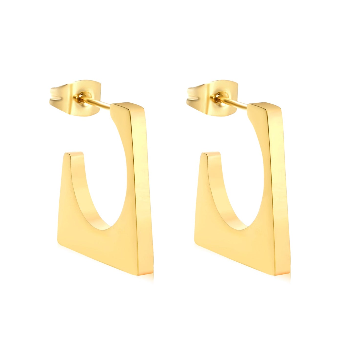 2.3*20.6mm geometric glossy earrings gold color asonjewelry