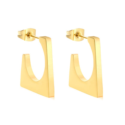 2.3*20.6mm geometric glossy earrings gold color asonjewelry