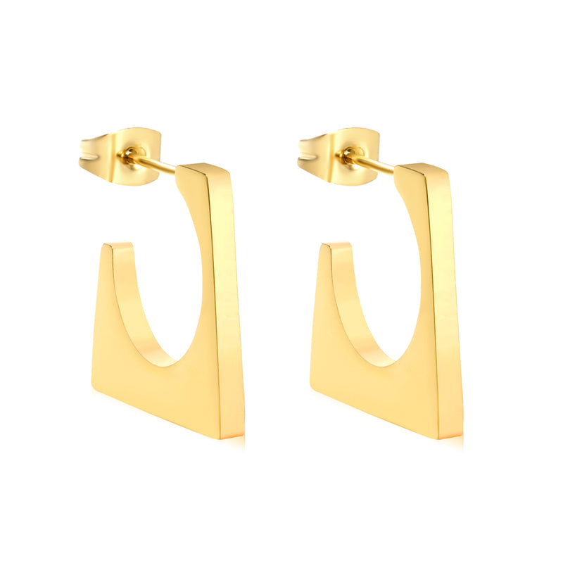 2.3*20.6mm geometric glossy earrings gold color