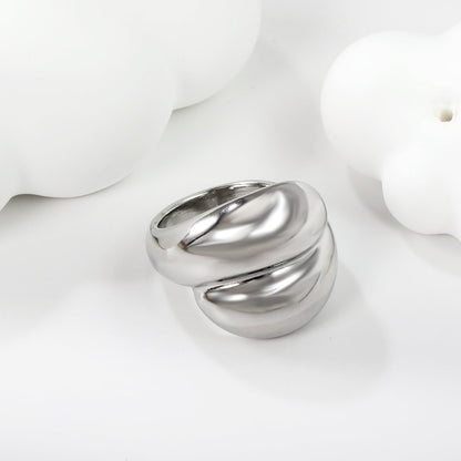 18k gold stainless steel exaggerated ring light luxury stainless steel rings wholesale ring asonjewelry